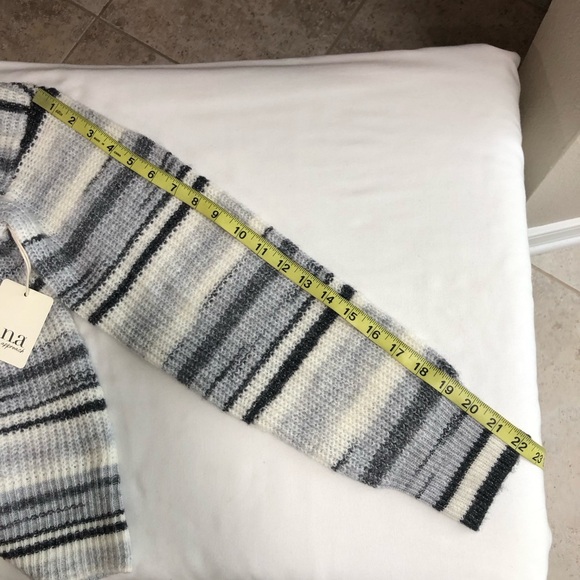 Ana Wool blend Rn#114186 Gray white Straps Crew Neck Pull Over Knit Sweater S - Picture 7 of 12